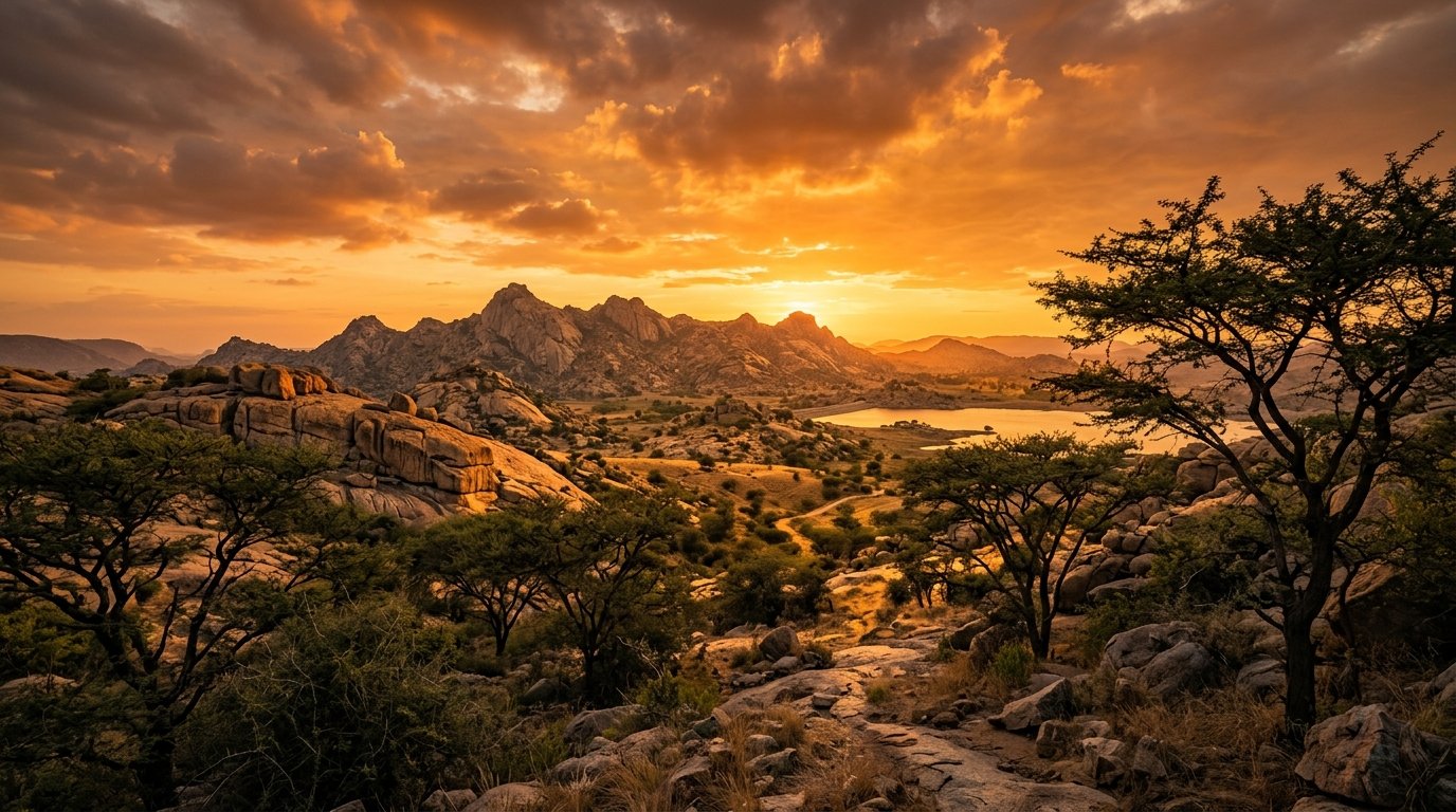 Rugged granite hillscape and wild sanctuaries of Rajasthan